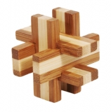 Bambus-Puzzle Geduldsbrettchen ***  in Metalldose
