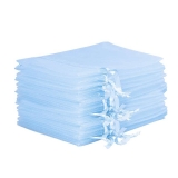 10x Organza-Säckchen  9x12 cm - hellblau