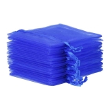 10x Organza-Säckchen  9x12 cm - blau